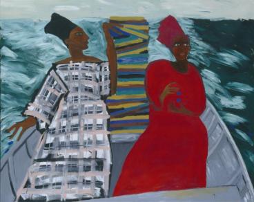 Between the Two my Heart is Balanced (1991), by Lubaina Himid MBE. Tate catalogue ref: T06947. 
