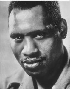 A photograph of American actor, singer, political activist  and philanthropist Paul Robeson (1898-1976)
