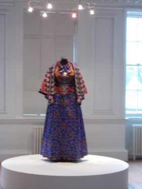 A mannequin styled in batik fabrics by Yinka Shonibare MBE, on display in the William Morris Gallery. Photo: Carol Dixon.