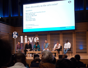 Guardian Live panel discussion on Diversity in the Arts - Kings Place, London (15/04/2015).