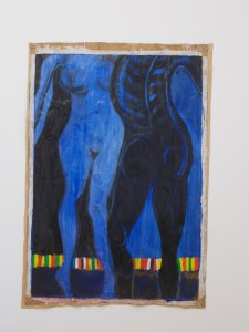 Bal des nations (2010), by El Hadji Sy. Acrylic and tar on butcher's paper, 130 x 90 cm.