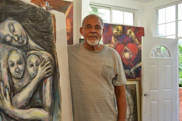 Cecil Cooper at his studio in November 2015 (photograph courtesy of Donnette Zacca)